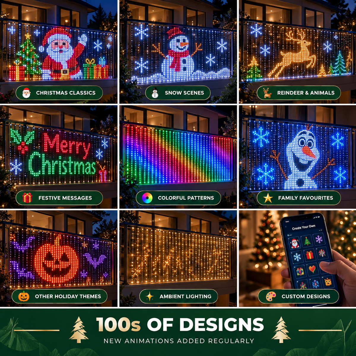 Festilume™ Smart Animated Christmas Balcony Lights